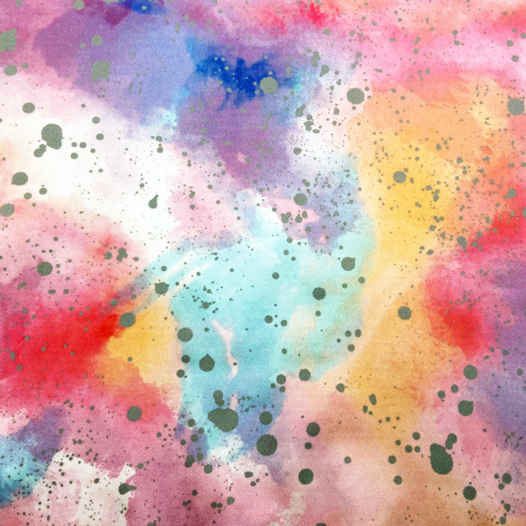 TISSU POLYESTER IMPRIMÉ ARC-EN-CIEL